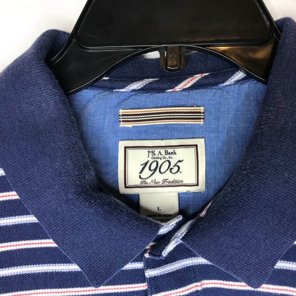 JoS A Bank 1905 Size Large Red Blue White Striped - Picture 2 of 5